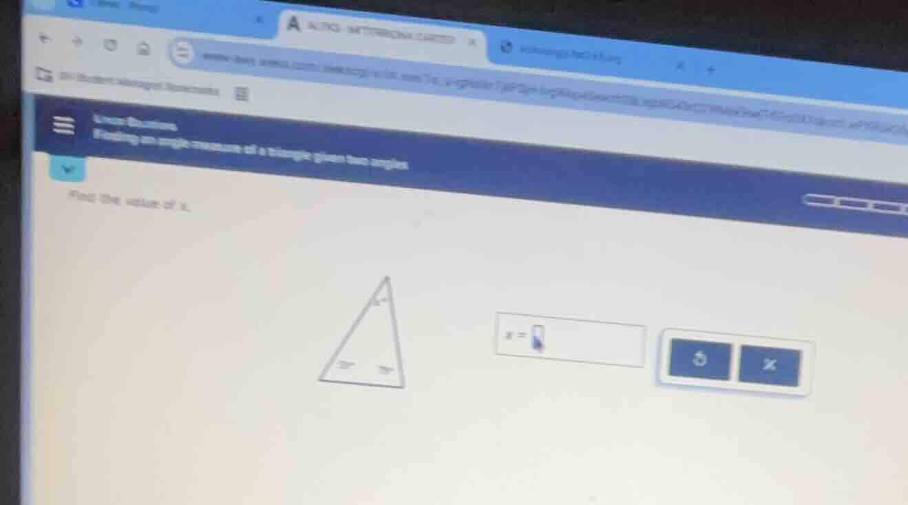 find the value of x. (there is a triangle with two angles 50° and 75°, …