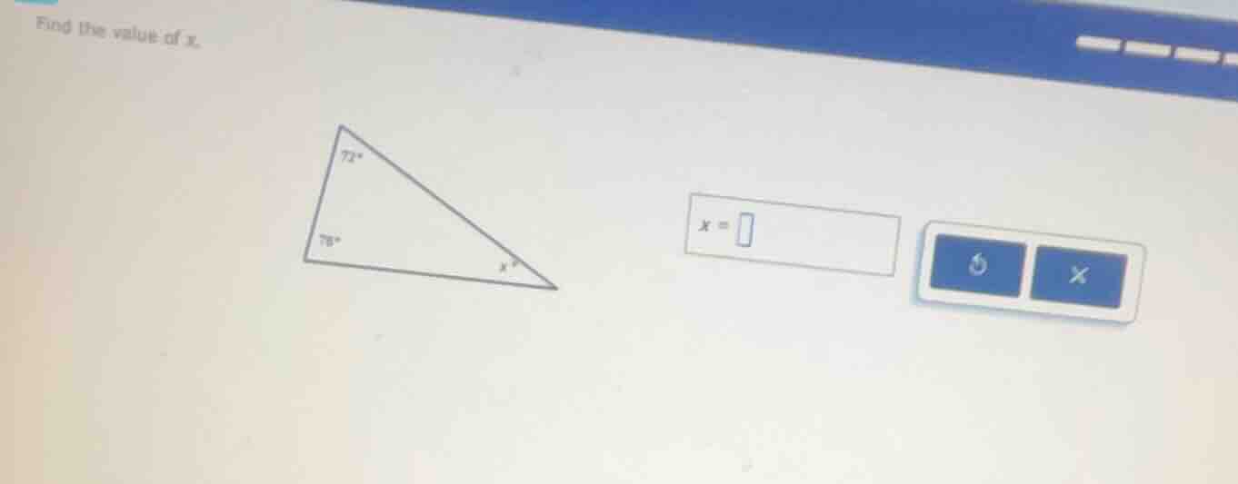 find the value of x.