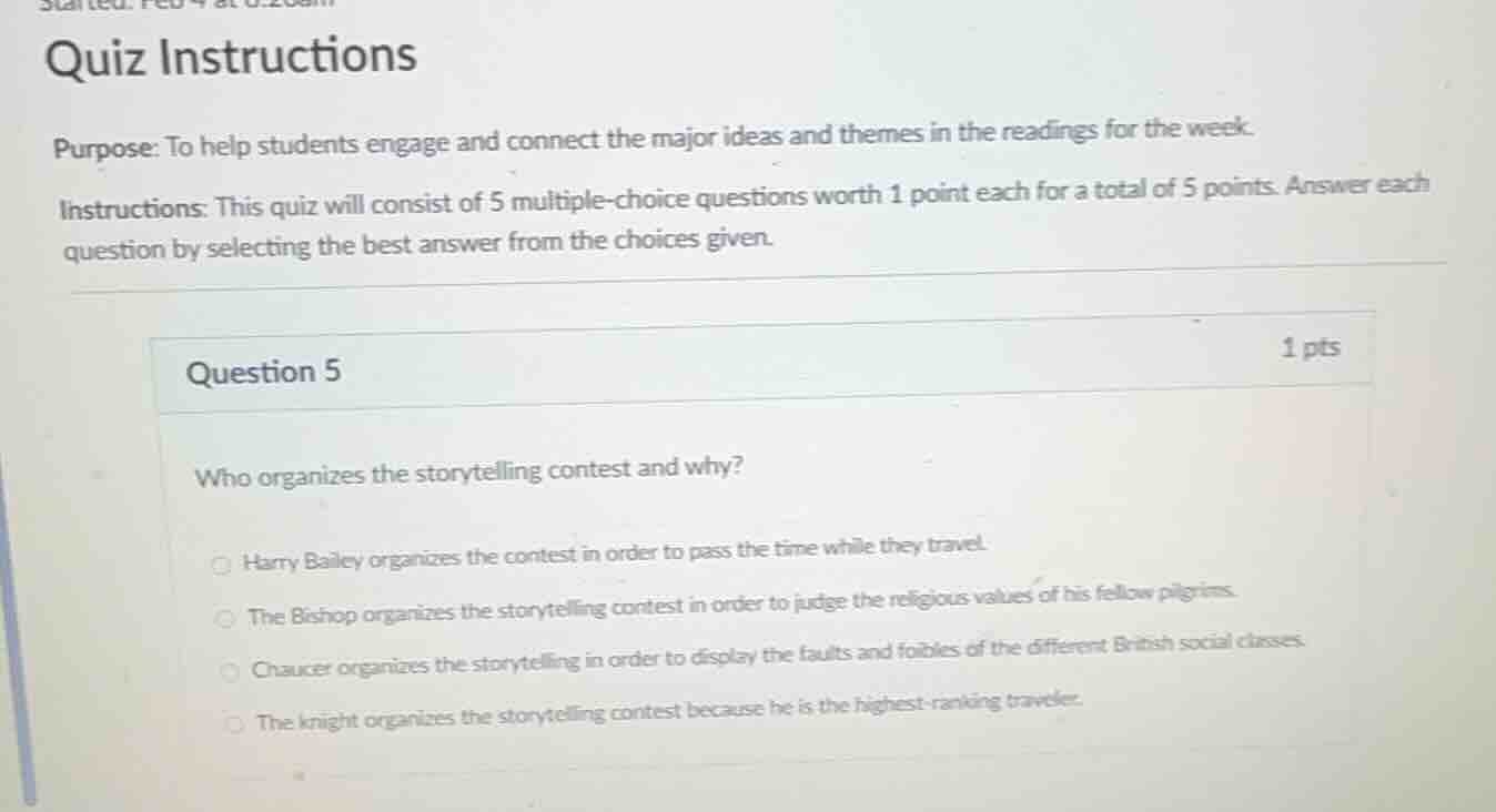 quiz instructions purpose: to help students engage and connect the majo…