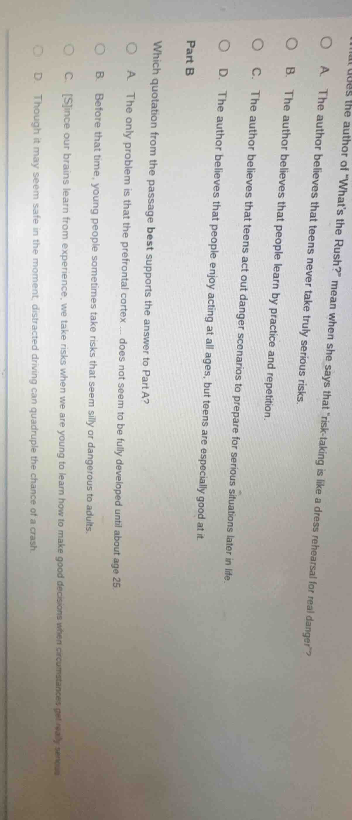 what does the author of \whats the rush?\ mean when she says that risk …