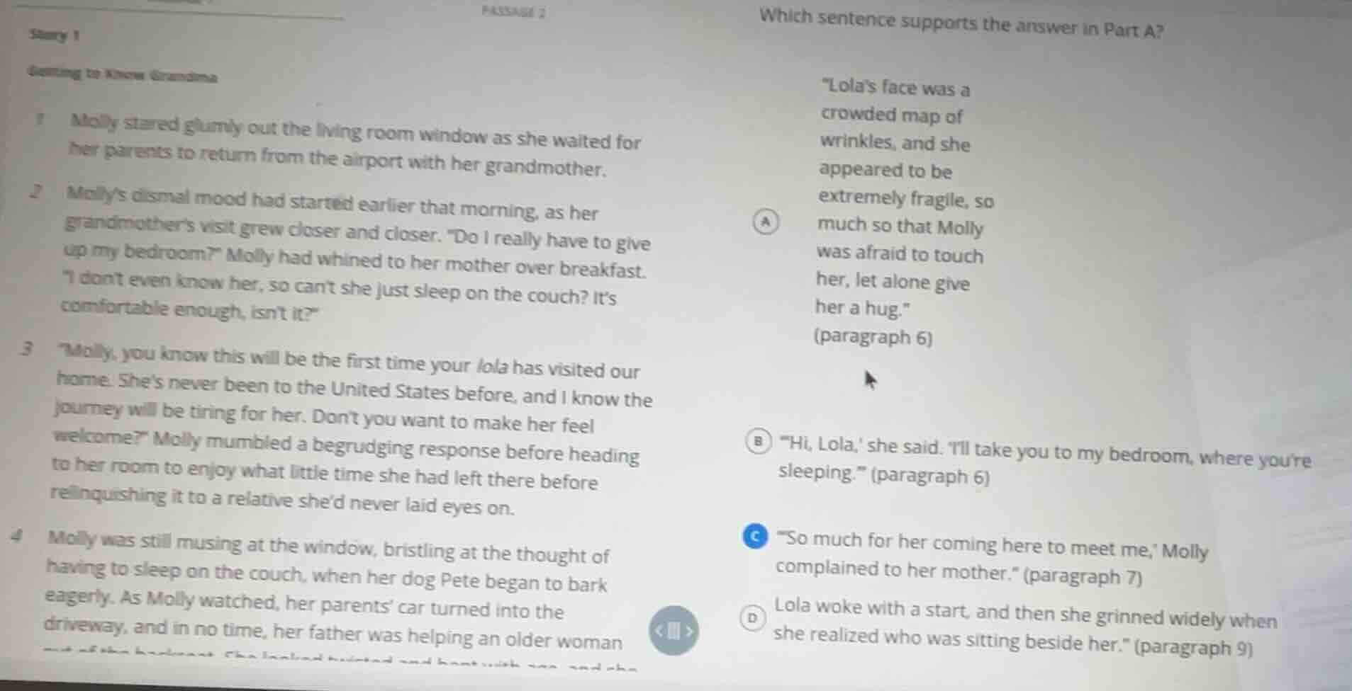 passage 2\ story 1\ getting to know grandma\ 1 molly stared glumly out …