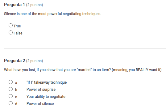 pregunta 1 (2 puntos) silence is one of the most powerful negotiating t…