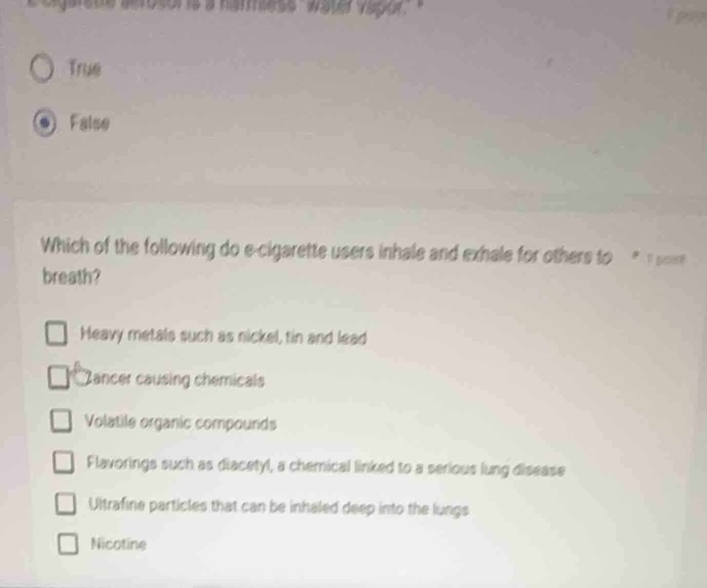 which of the following do e - cigarette users inhale and exhale for oth…