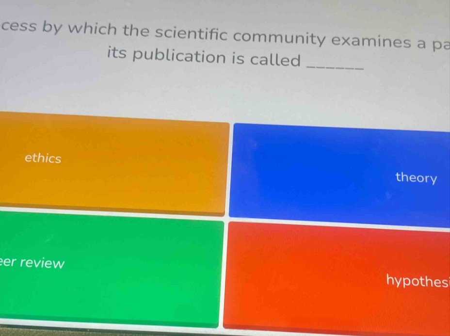 cess by which the scientific community examines a pa its publication is…