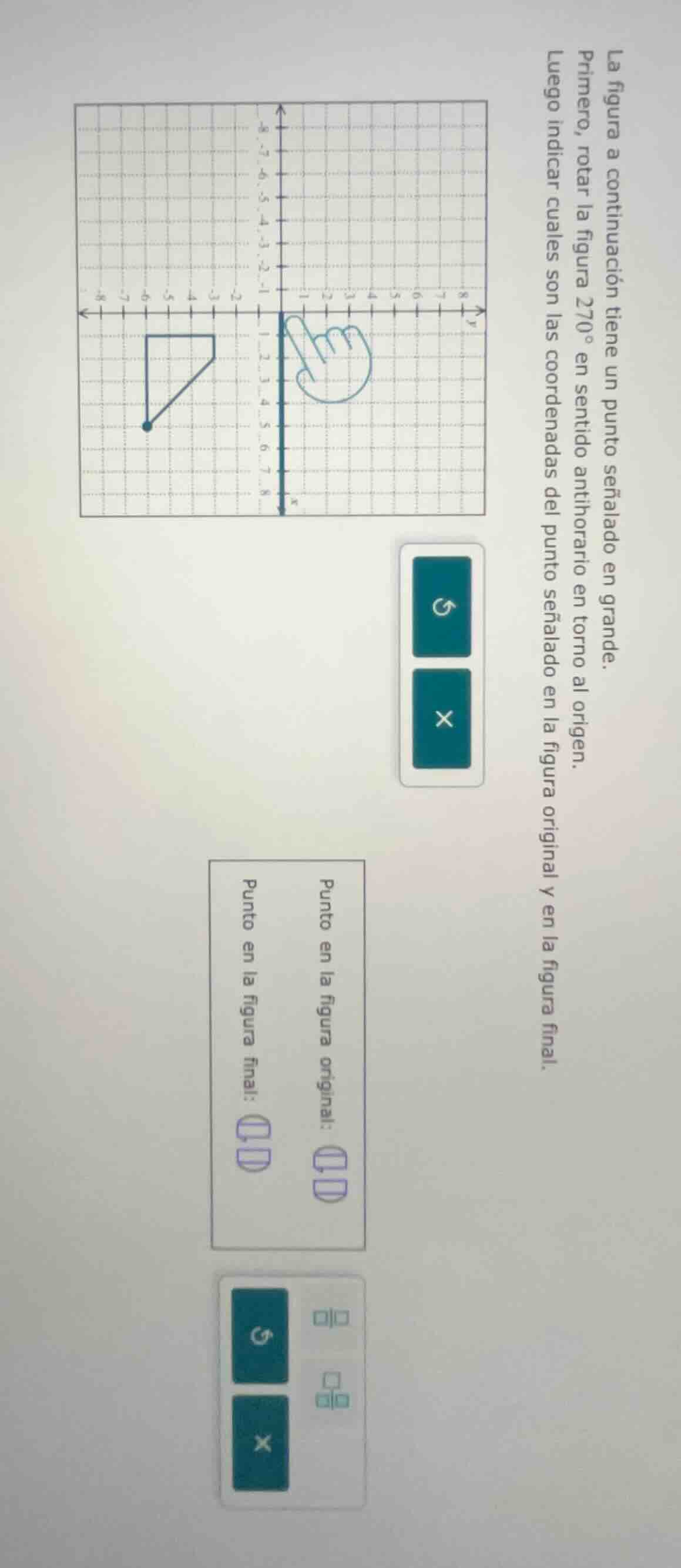 la figura a continuación tiene un punto señalado en grande. primero, ro…