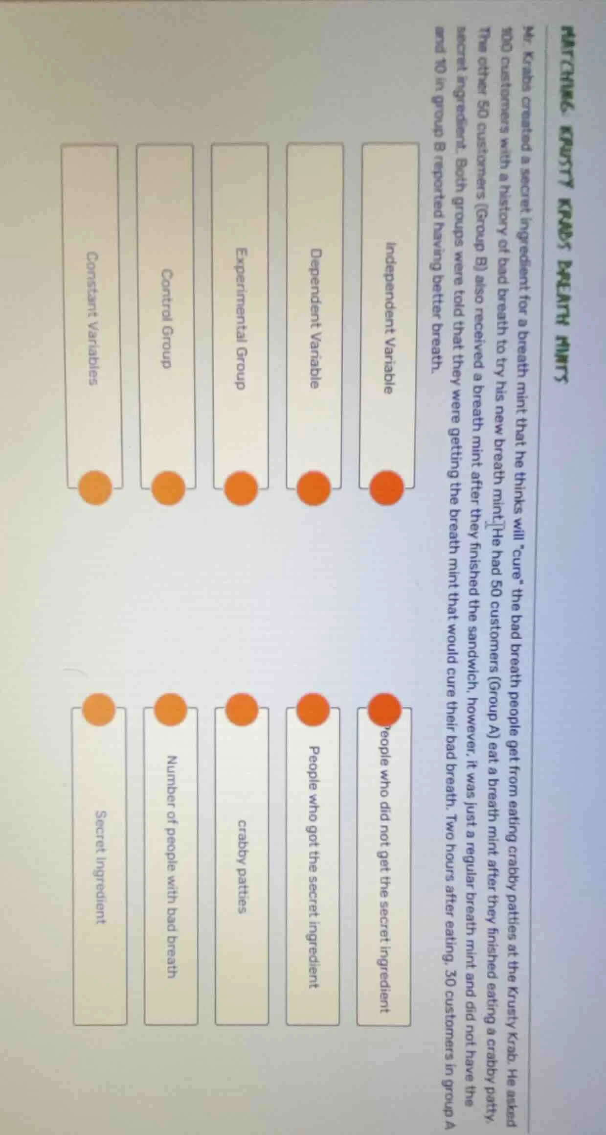 matching: krusty krabs breath mints mr. krabs created a secret ingredie…
