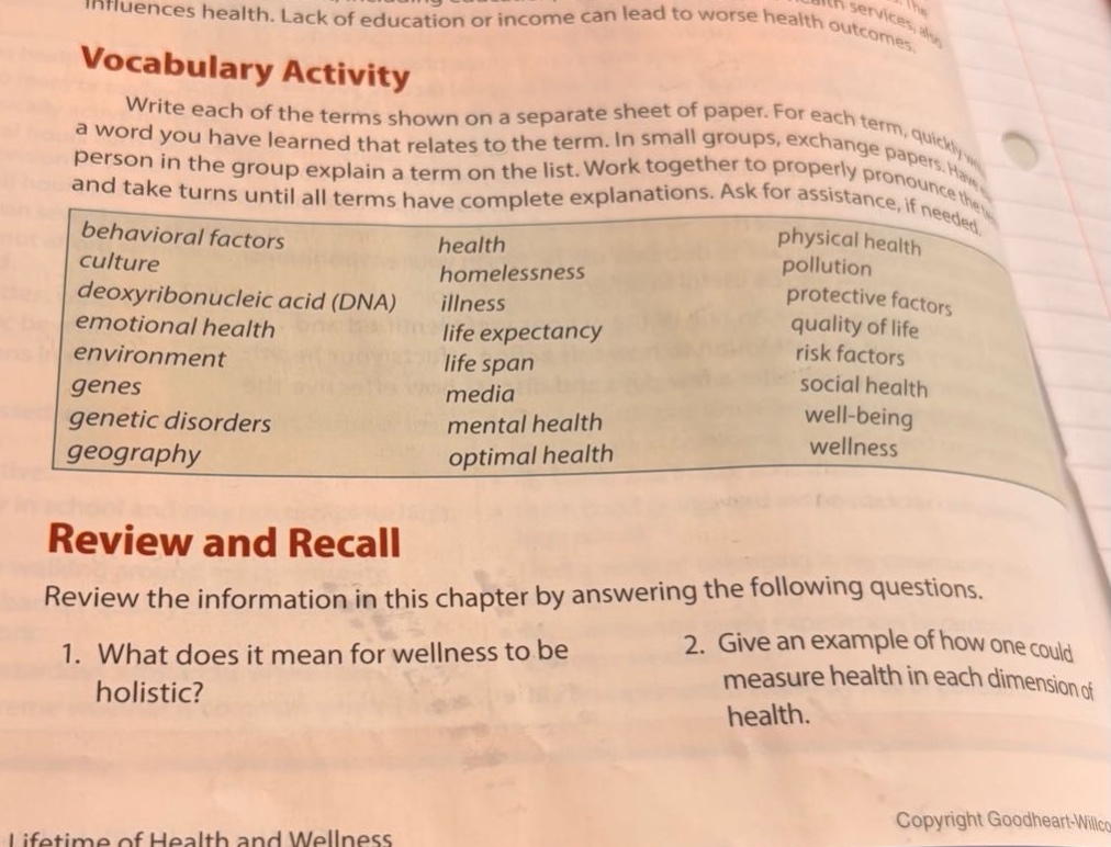 vocabulary activity write each of the terms shown on a separate sheet o…
