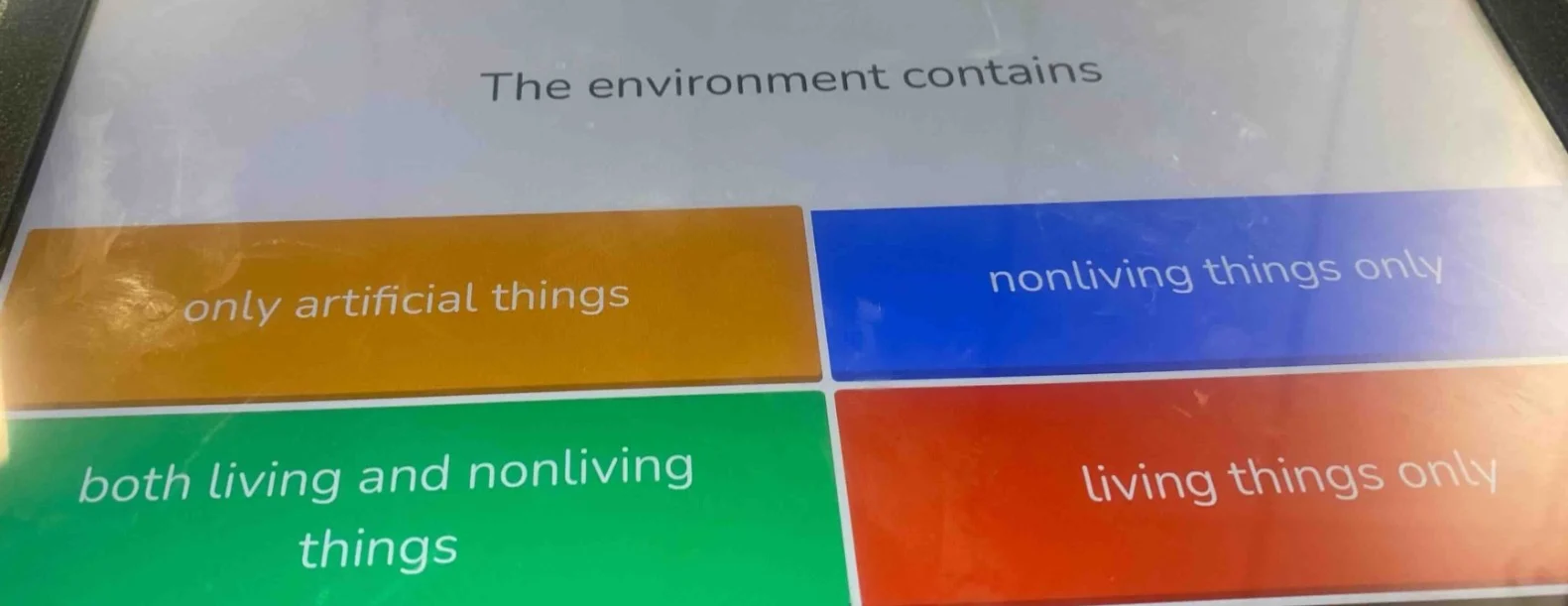 the environment contains only artificial things nonliving things only b…