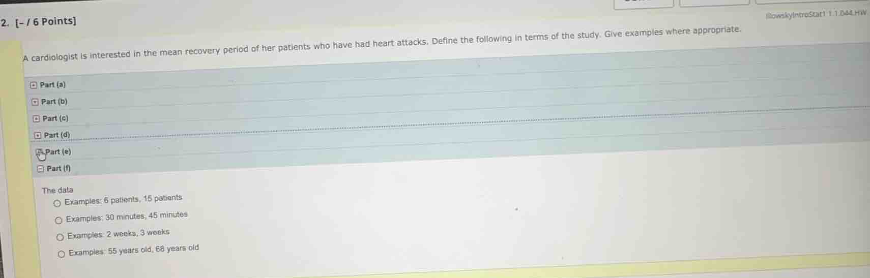 2. - / 6 points a cardiologist is interested in the mean recovery perio…