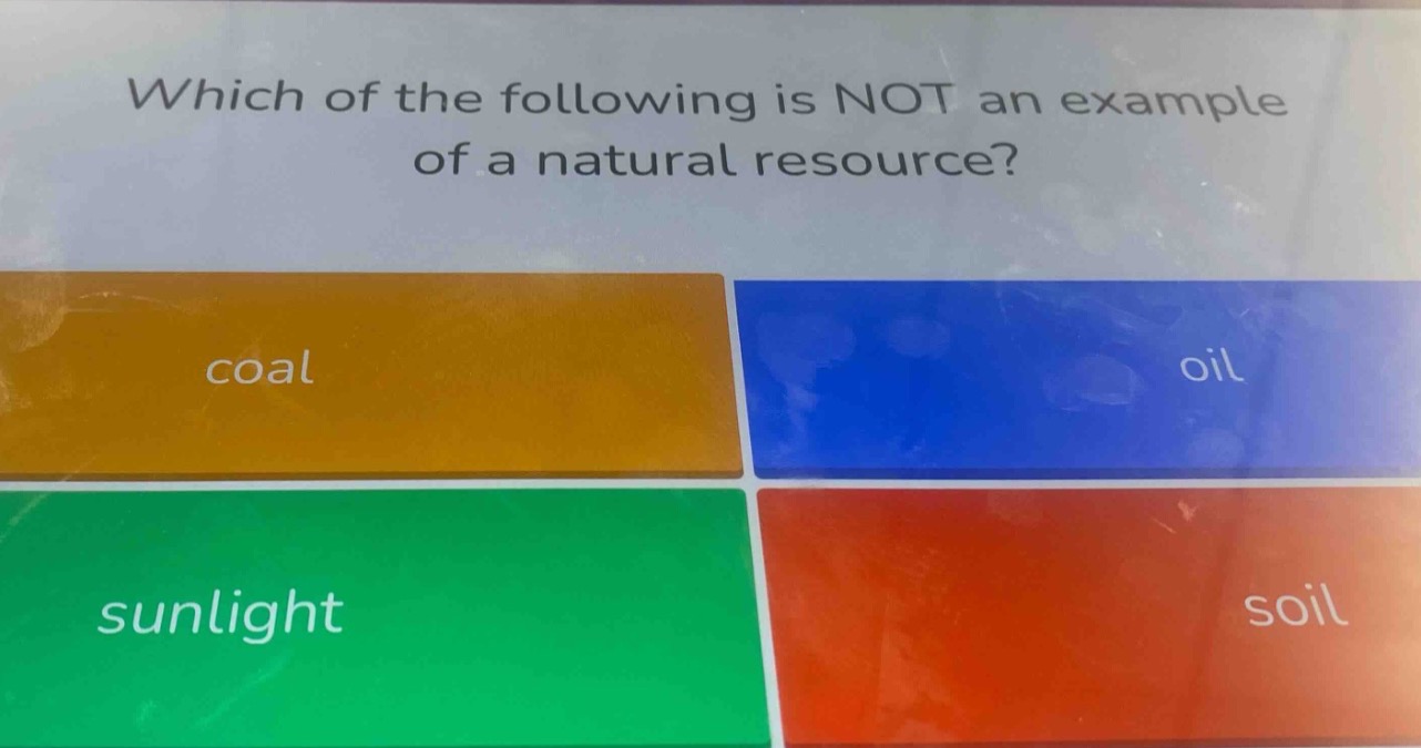 which of the following is not an example of a natural resource? coal oi…