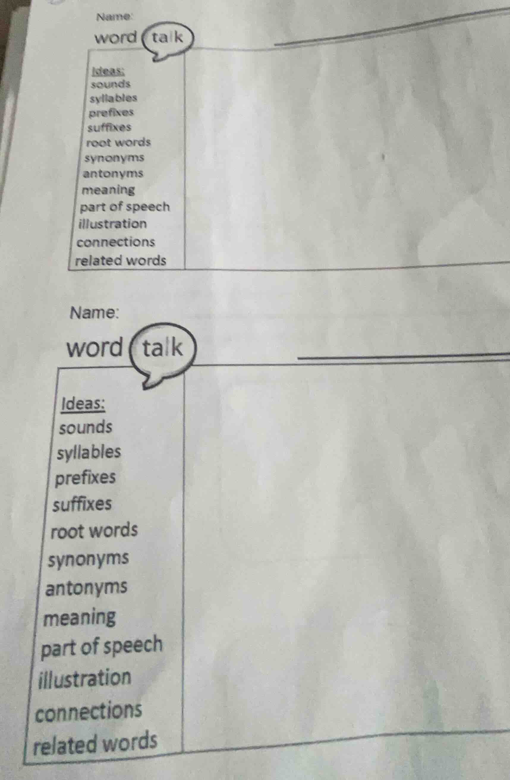name: word talk ideas: sounds syllables prefixes suffixes root words sy…