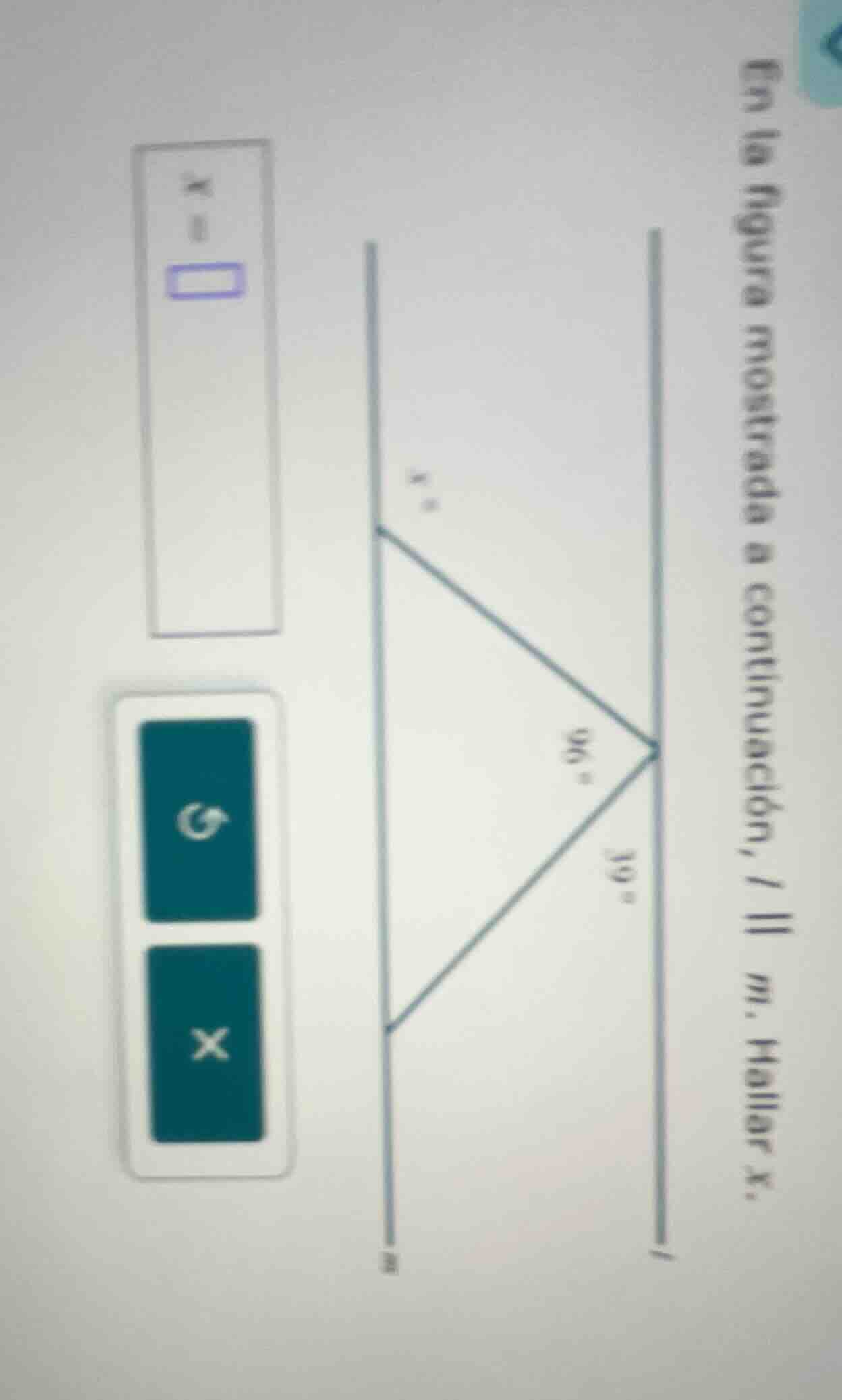 en la figura mostrada a continuación, l || m. hallar x.