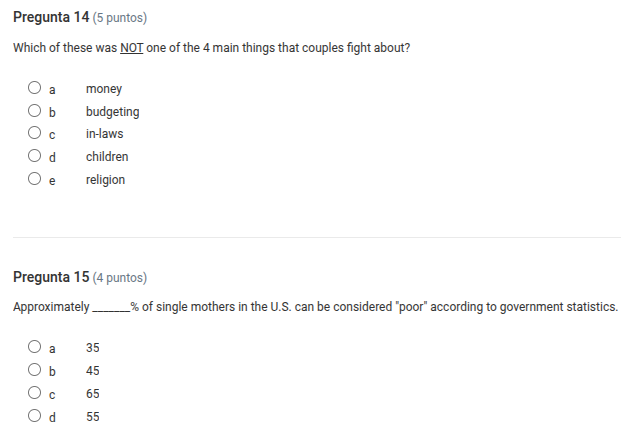 pregunta 14 (5 puntos) which of these was not one of the 4 main things …