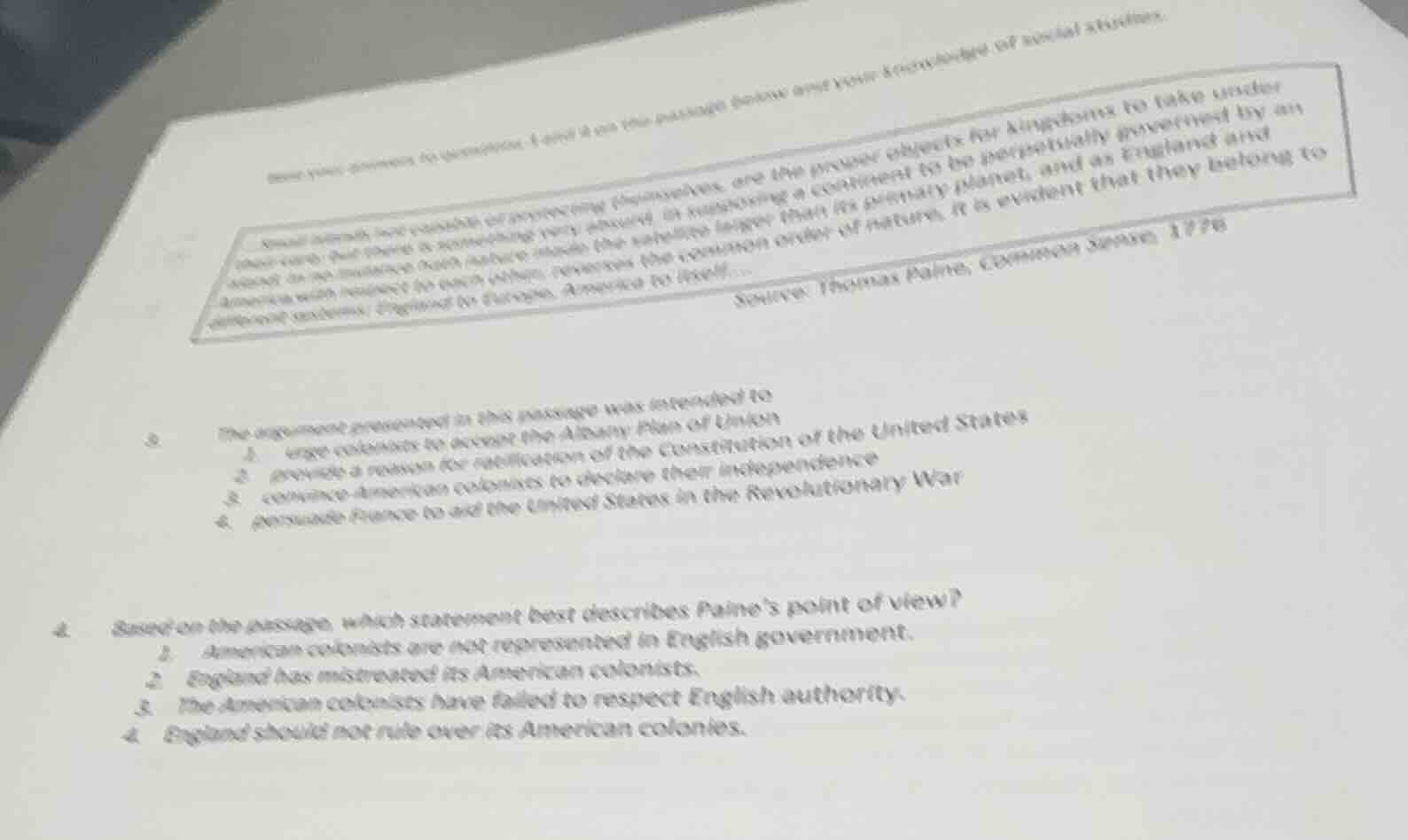 base your answers to questions 3 and 4 on the passage below and your kn…