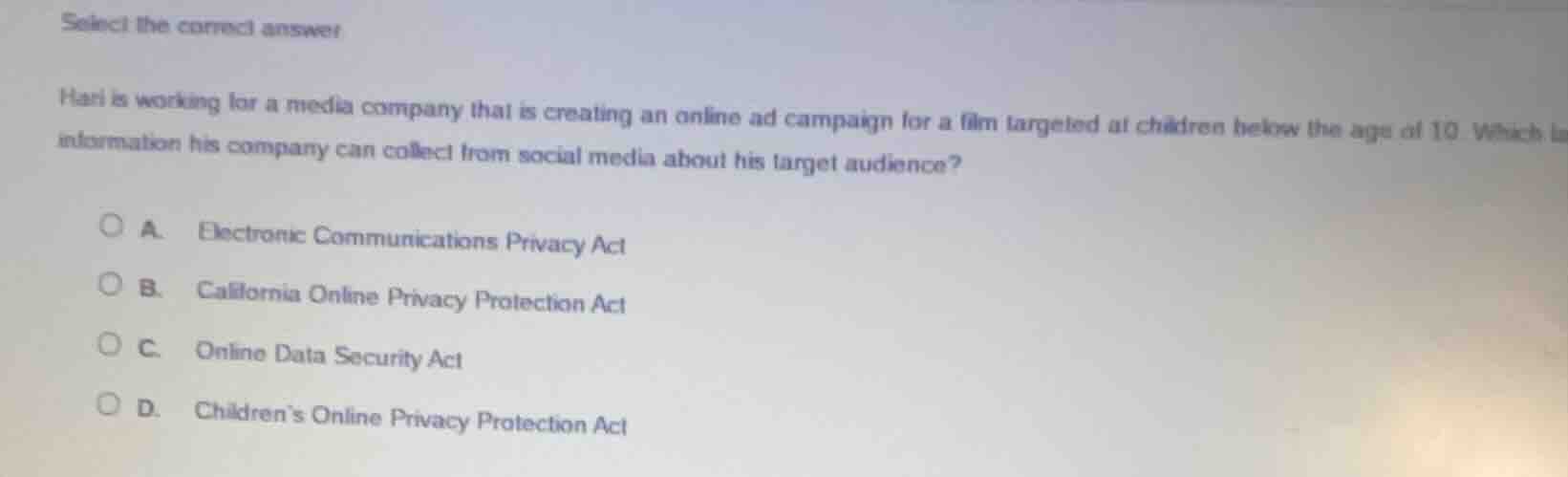 select the correct answer hari is working for a media company that is c…