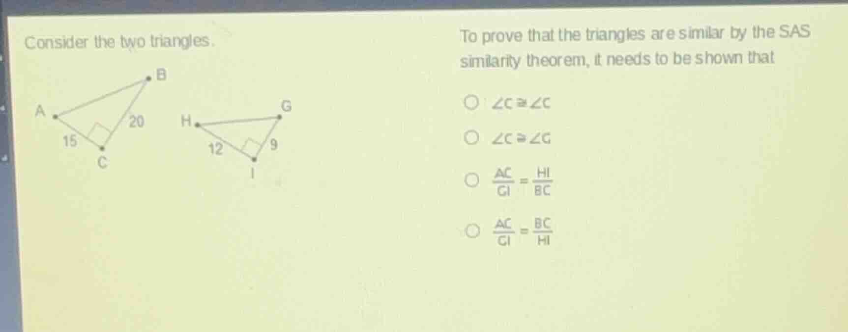 consider the two triangles. to prove that the triangles are similar by …