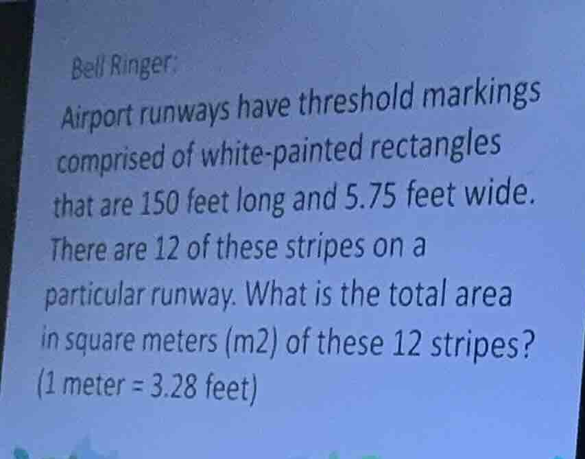 bell ringer: airport runways have threshold markings comprised of white…