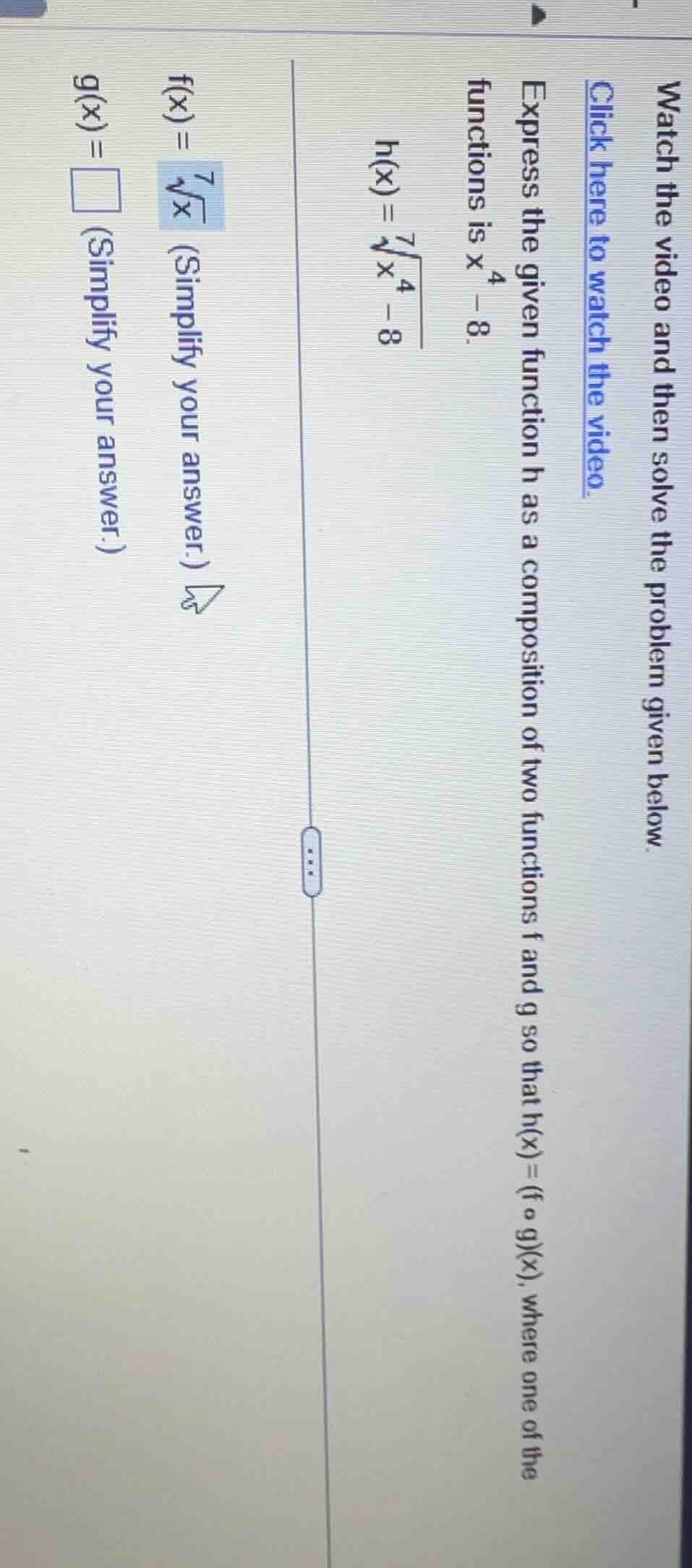 watch the video and then solve the problem given below. click here to w…