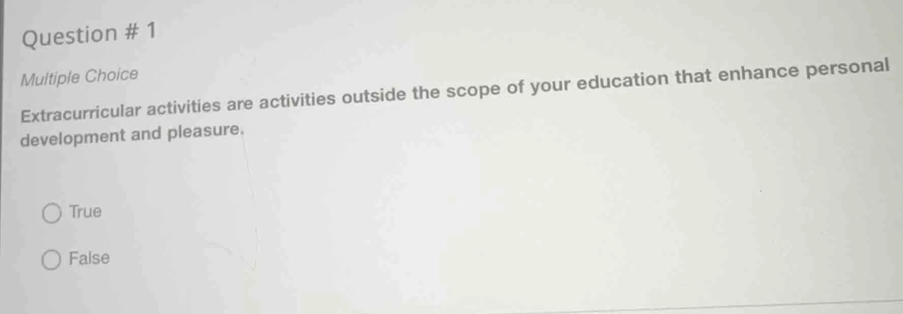 question # 1 multiple choice extracurricular activities are activities …