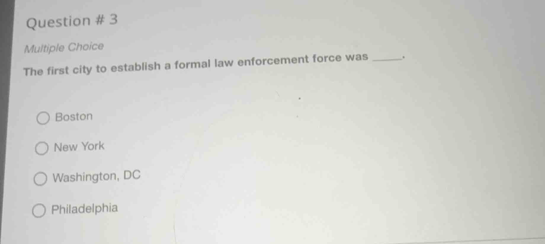 question # 3 multiple choice the first city to establish a formal law e…