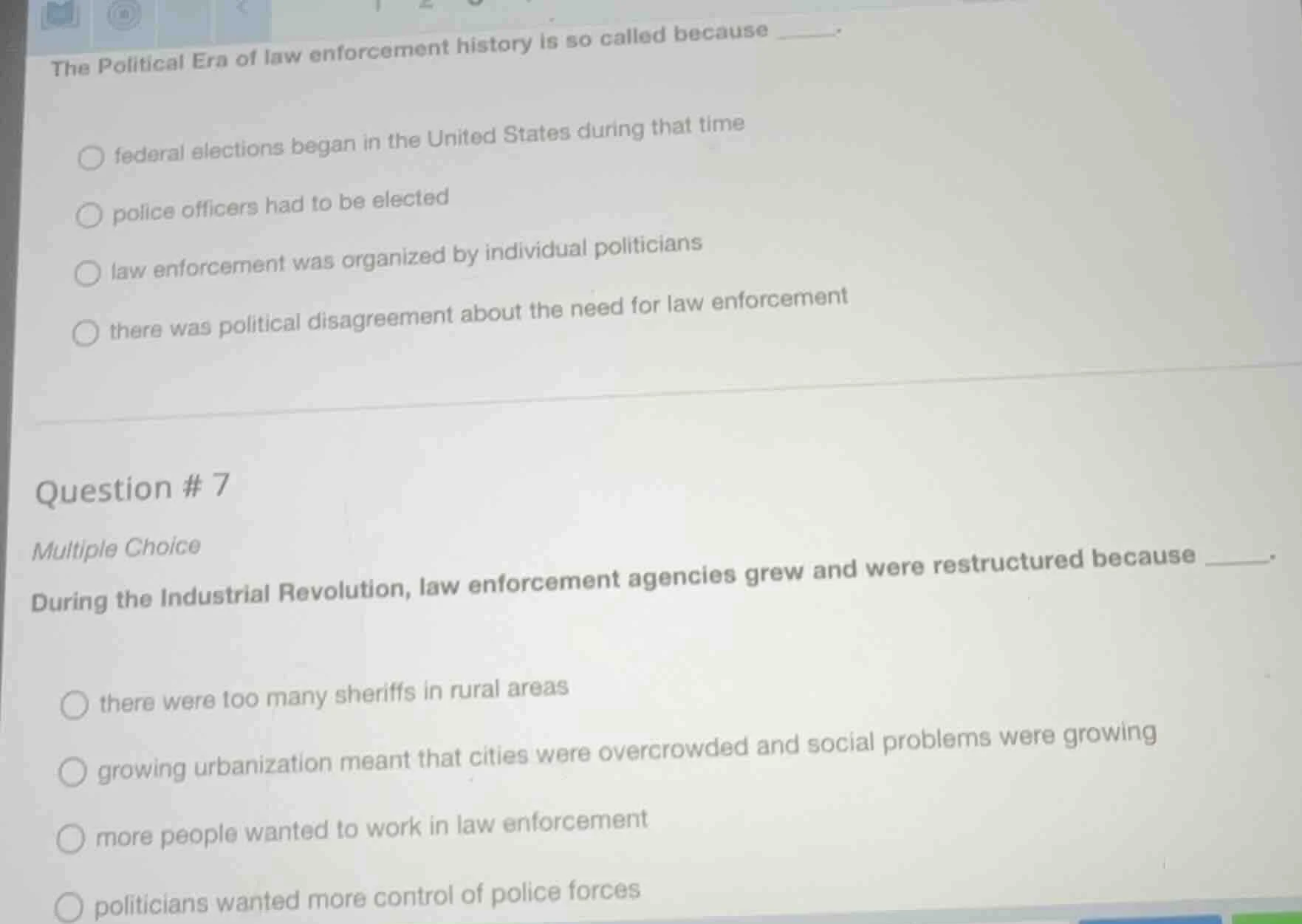 the political era of law enforcement history is so called because _____…