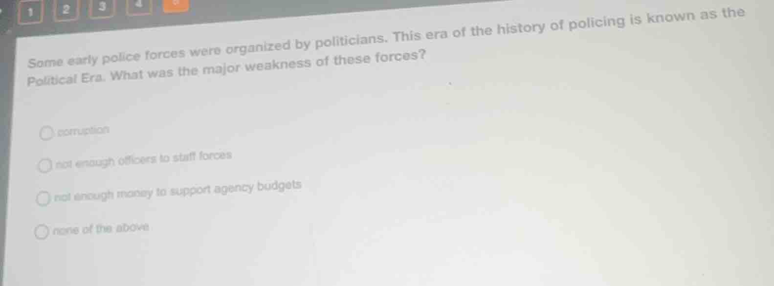 some early police forces were organized by politicians. this era of the…