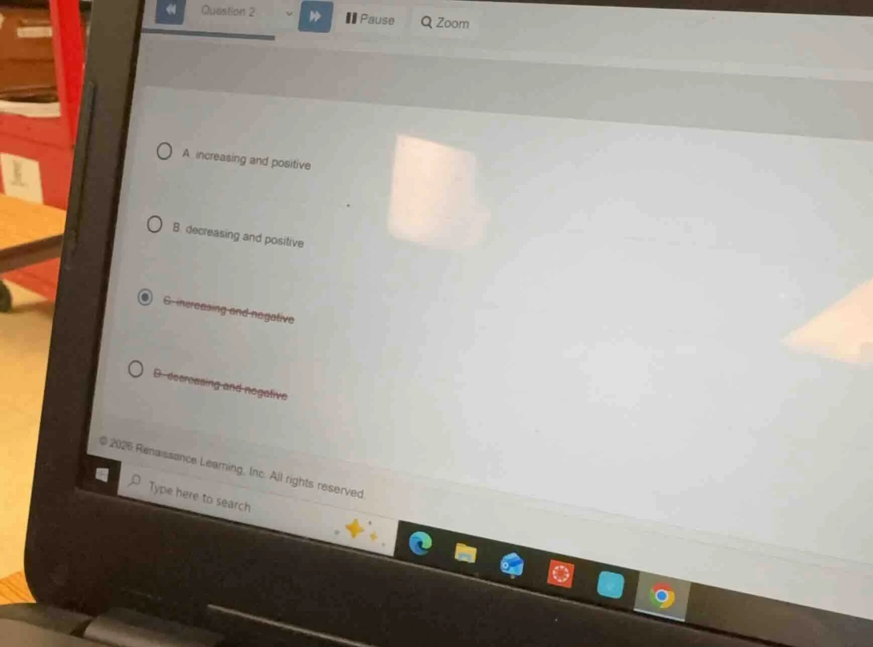 question 2 a increasing and positive b decreasing and positive c increa…