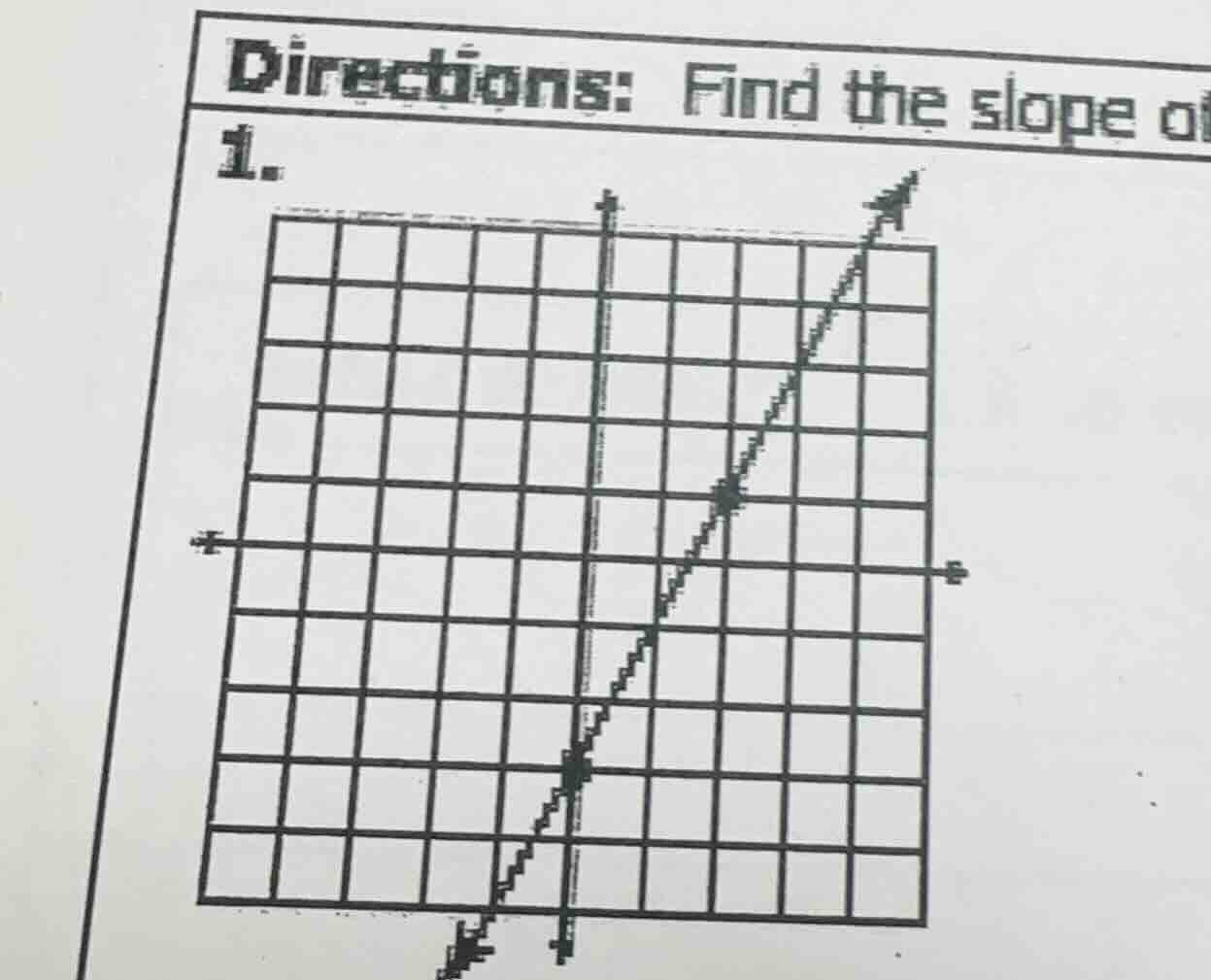 directions: find the slope of 1.