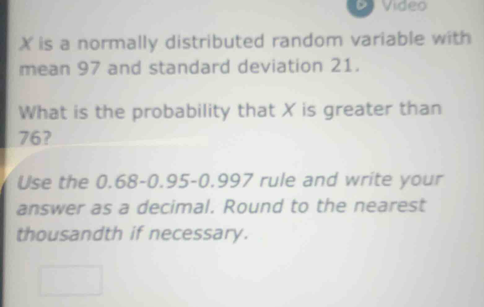 x is a normally distributed random variable with mean 97 and standard d…