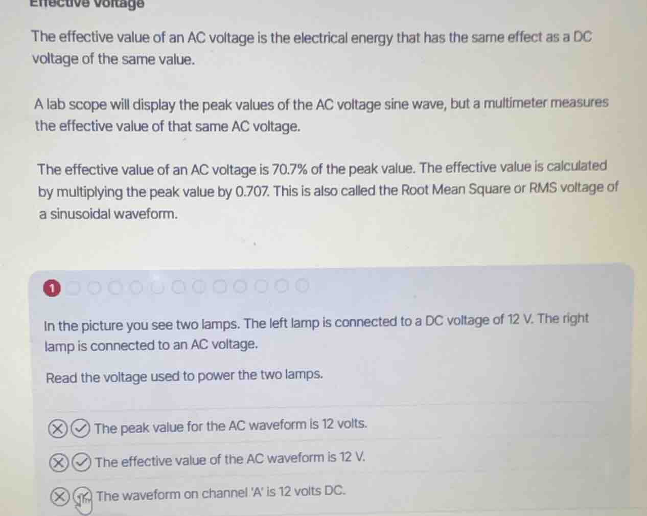 effective voltage the effective value of an ac voltage is the electrica…