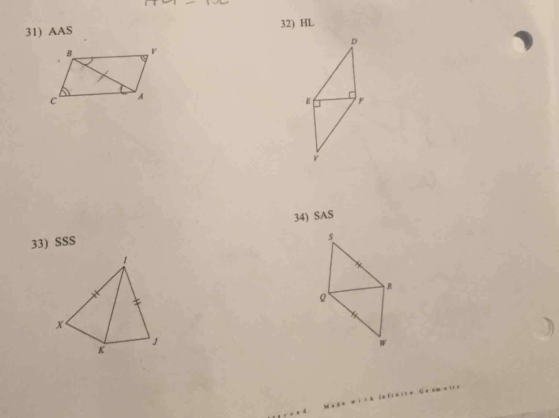 31) aas 32) hl 33) sss 34) sas
