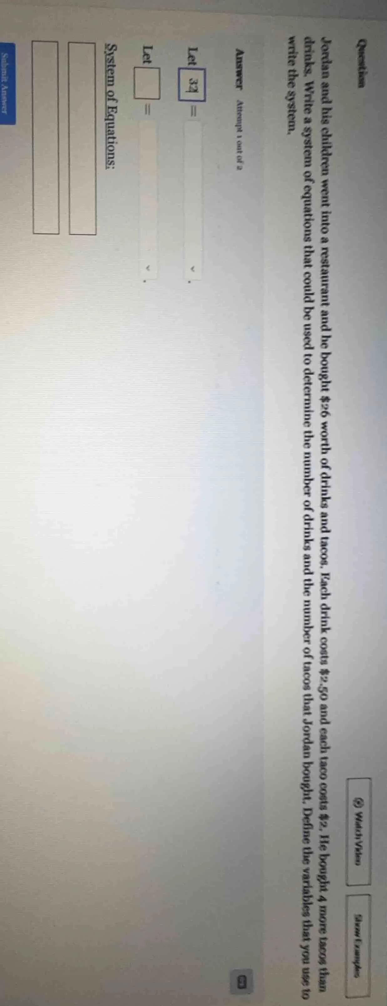 question jordan and his children went into a restaurant and he bought $…