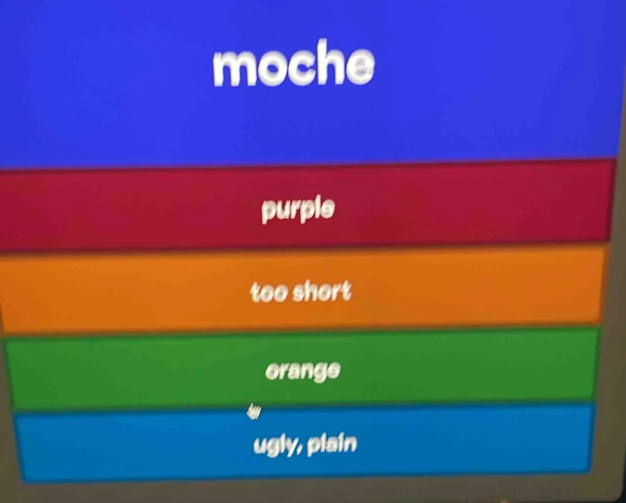 moche purple too short orange ugly, plain