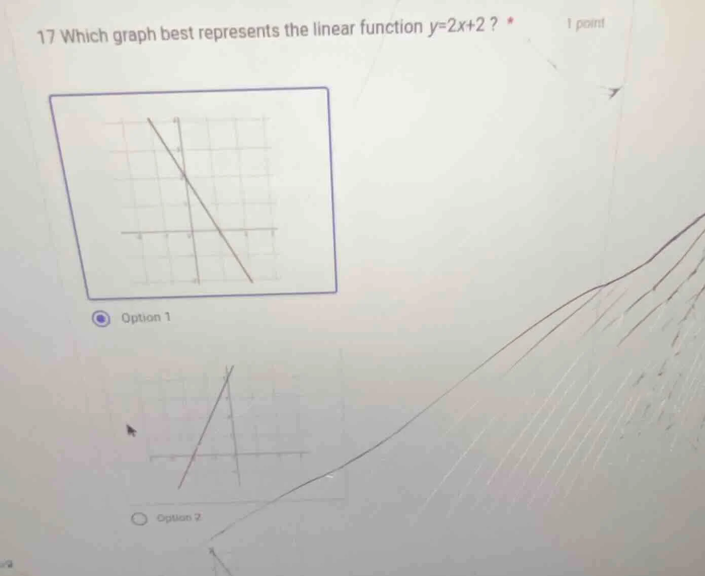 17 which graph best represents the linear function $y = 2x + 2$? * 1 po…