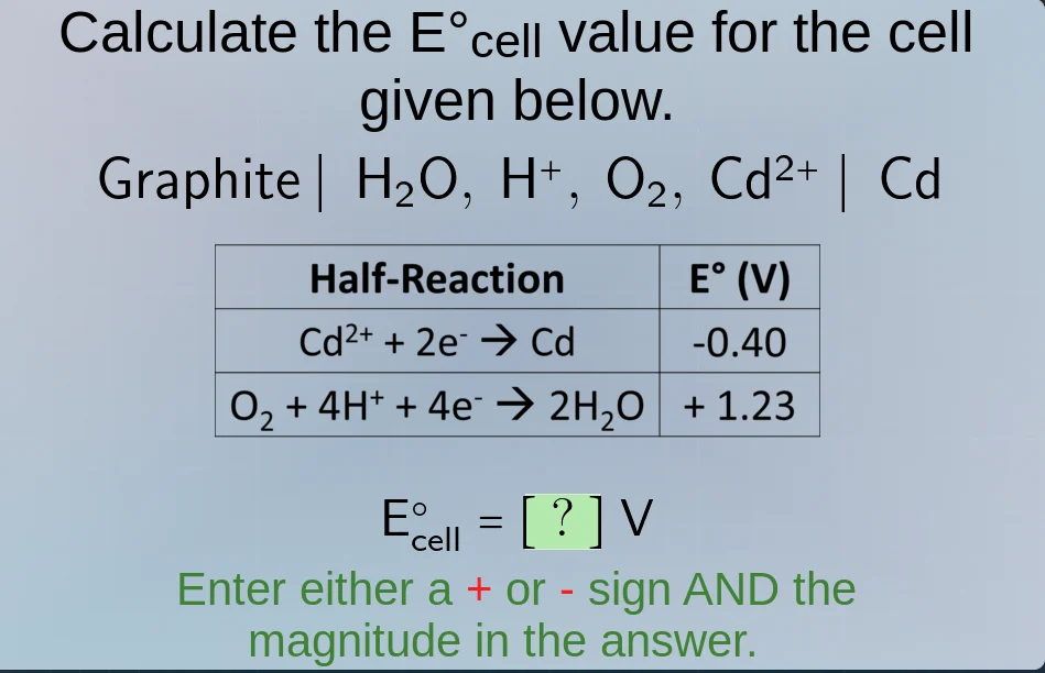 calculate the $\\mathrm{e^\\circ_{cell}}$ value for the cell given belo…
