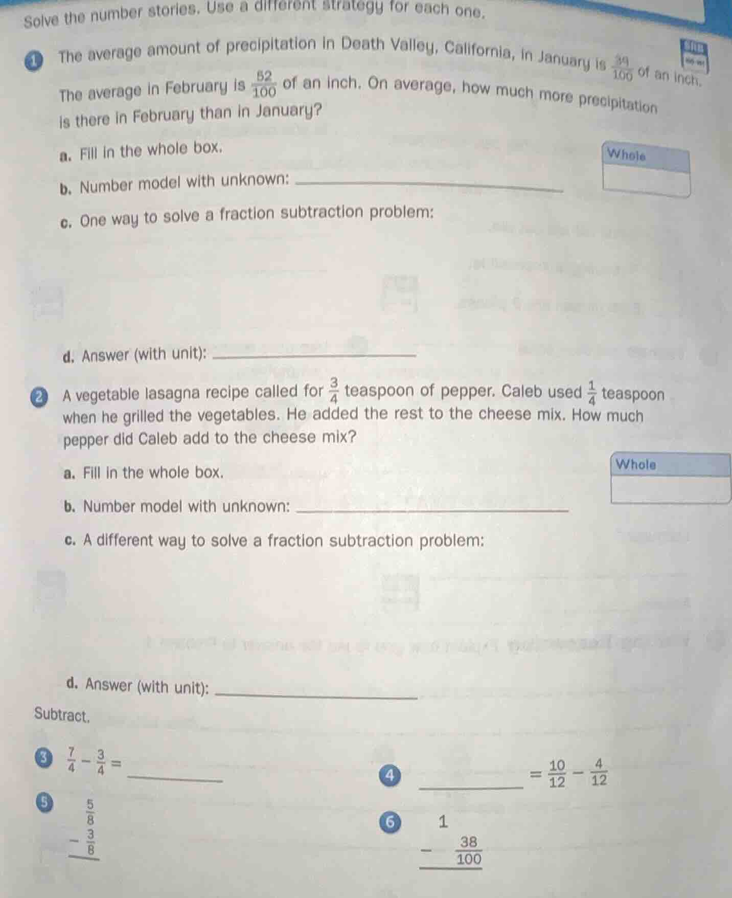 solve the number stories. use a different strategy for each one. 1 the …