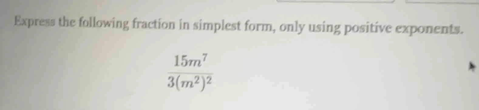 express the following fraction in simplest form, only using positive ex…