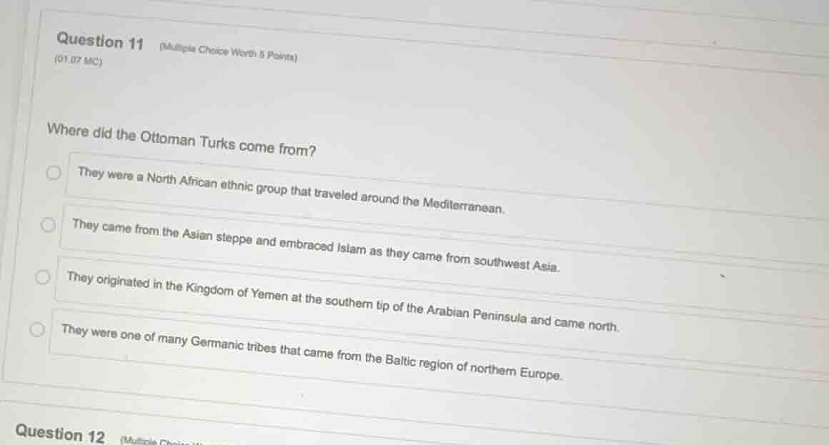 question 11 (multiple choice worth 5 points) (01.07 mc) where did the o…