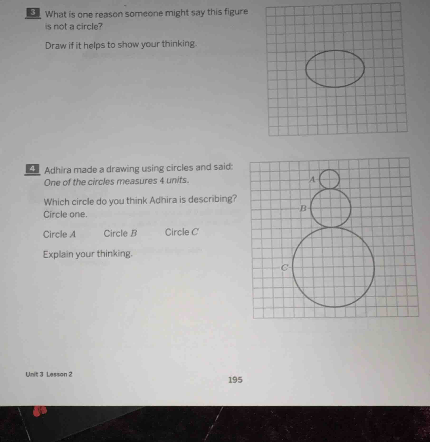 3 what is one reason someone might say this figure is not a circle? dra…
