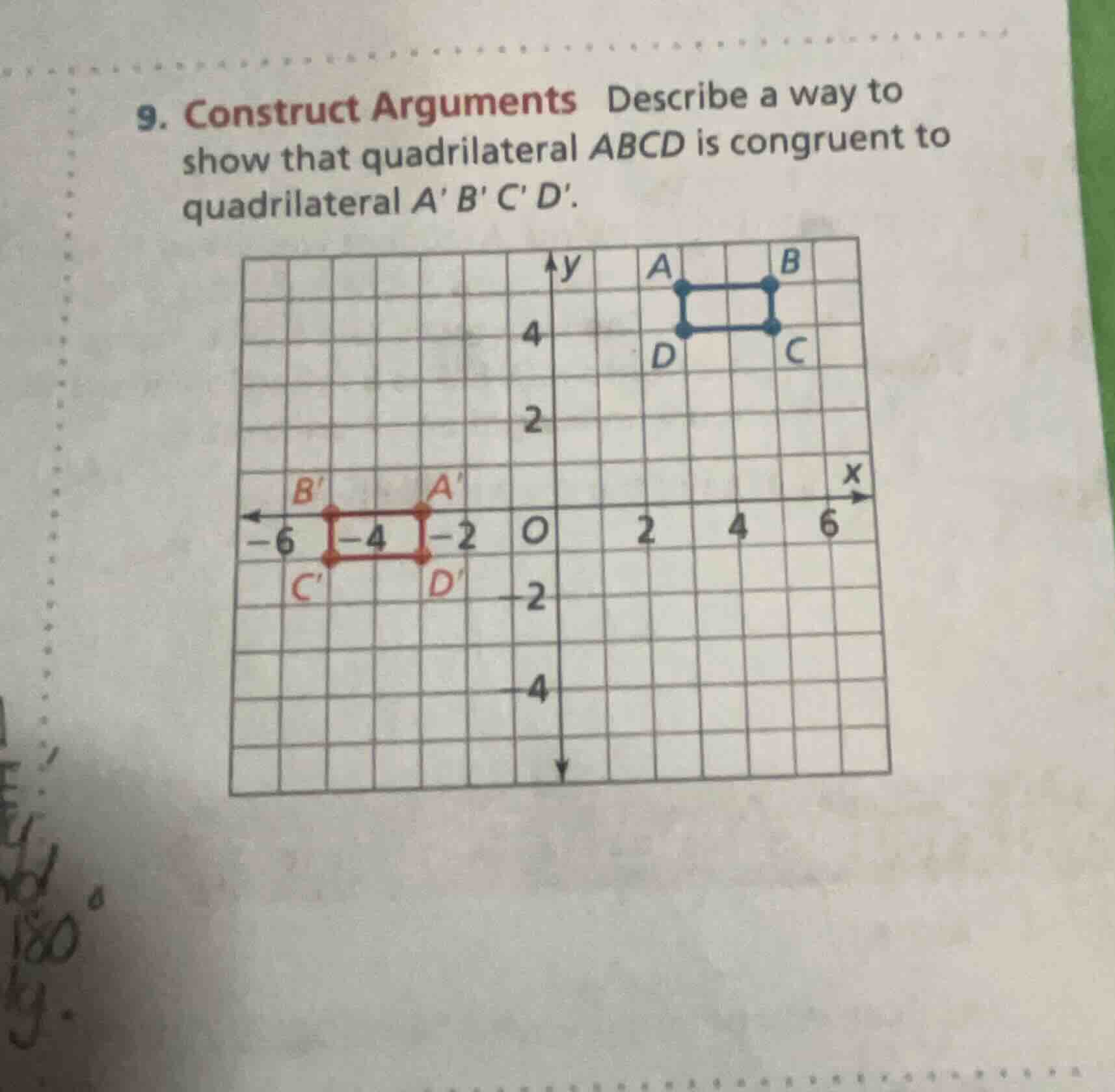 9. construct arguments describe a way to show that quadrilateral abcd i…