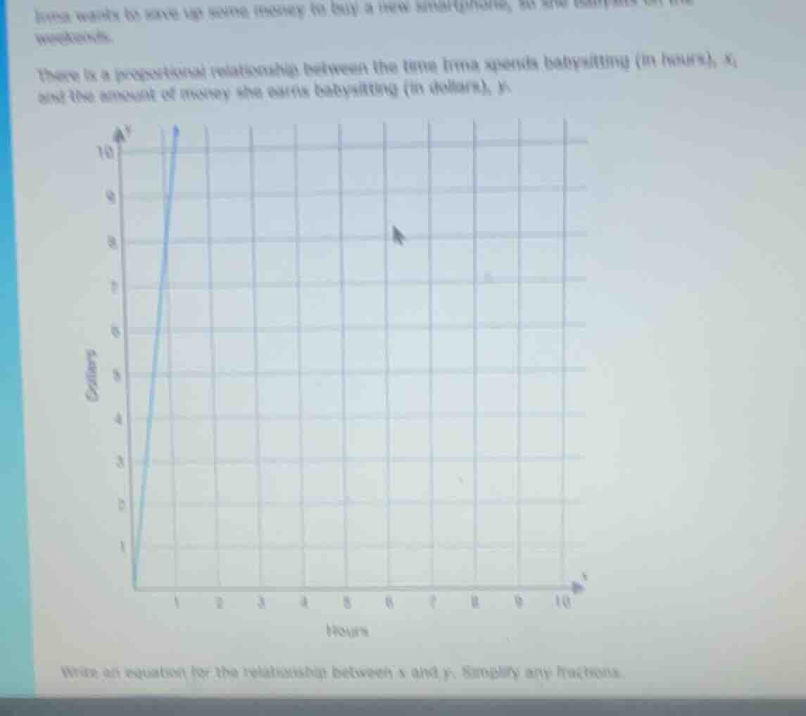 irma wants to save up some money to buy a new smartphone, so she babysi…