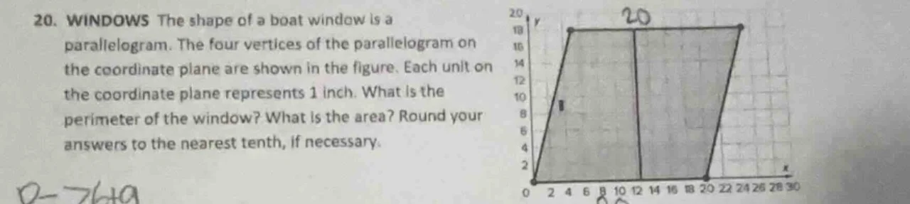 20. windows the shape of a boat window is a parallelogram. the four ver…