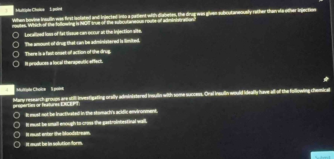 3 multiple choice 1 point when bovine insulin was first isolated and in…
