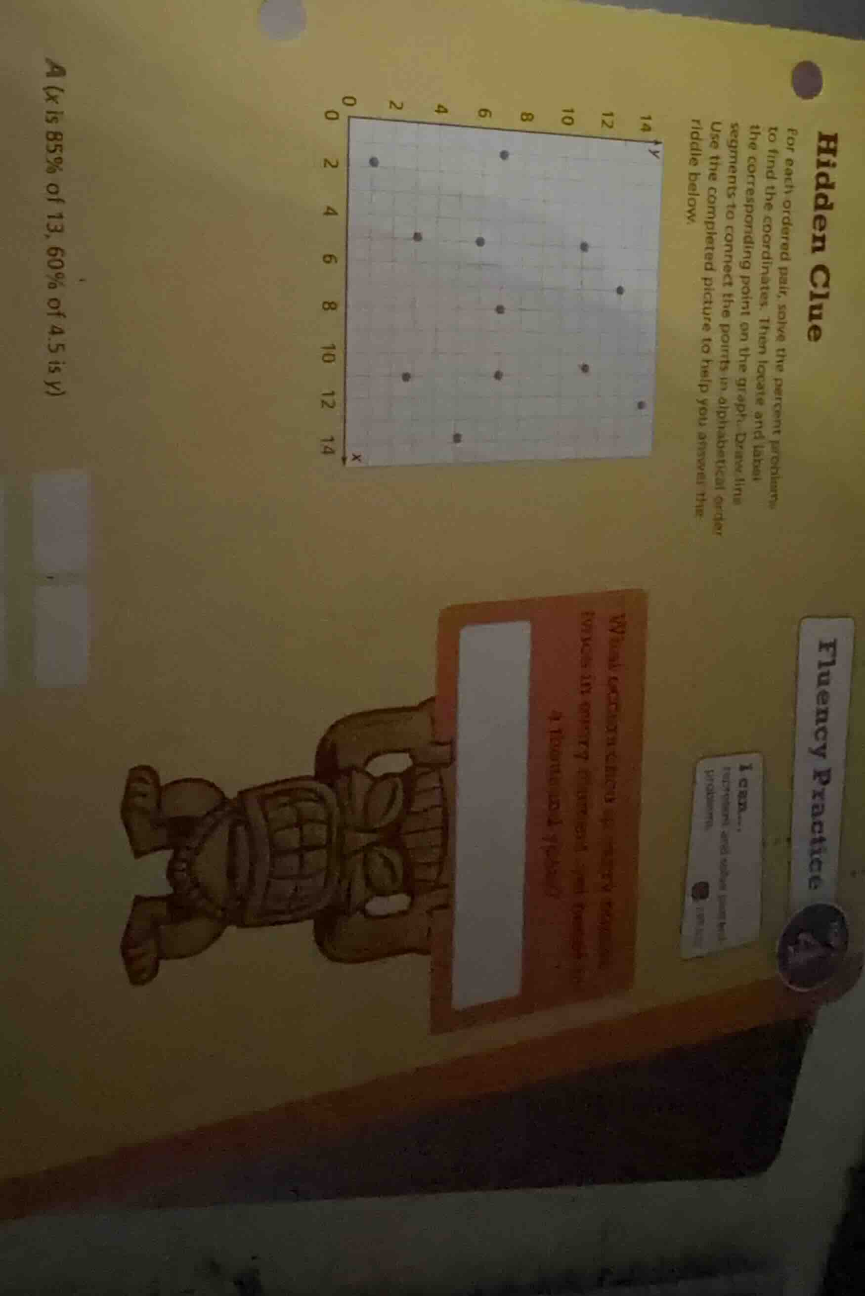 hidden clue for each ordered pair, solve the percent problems to find t…