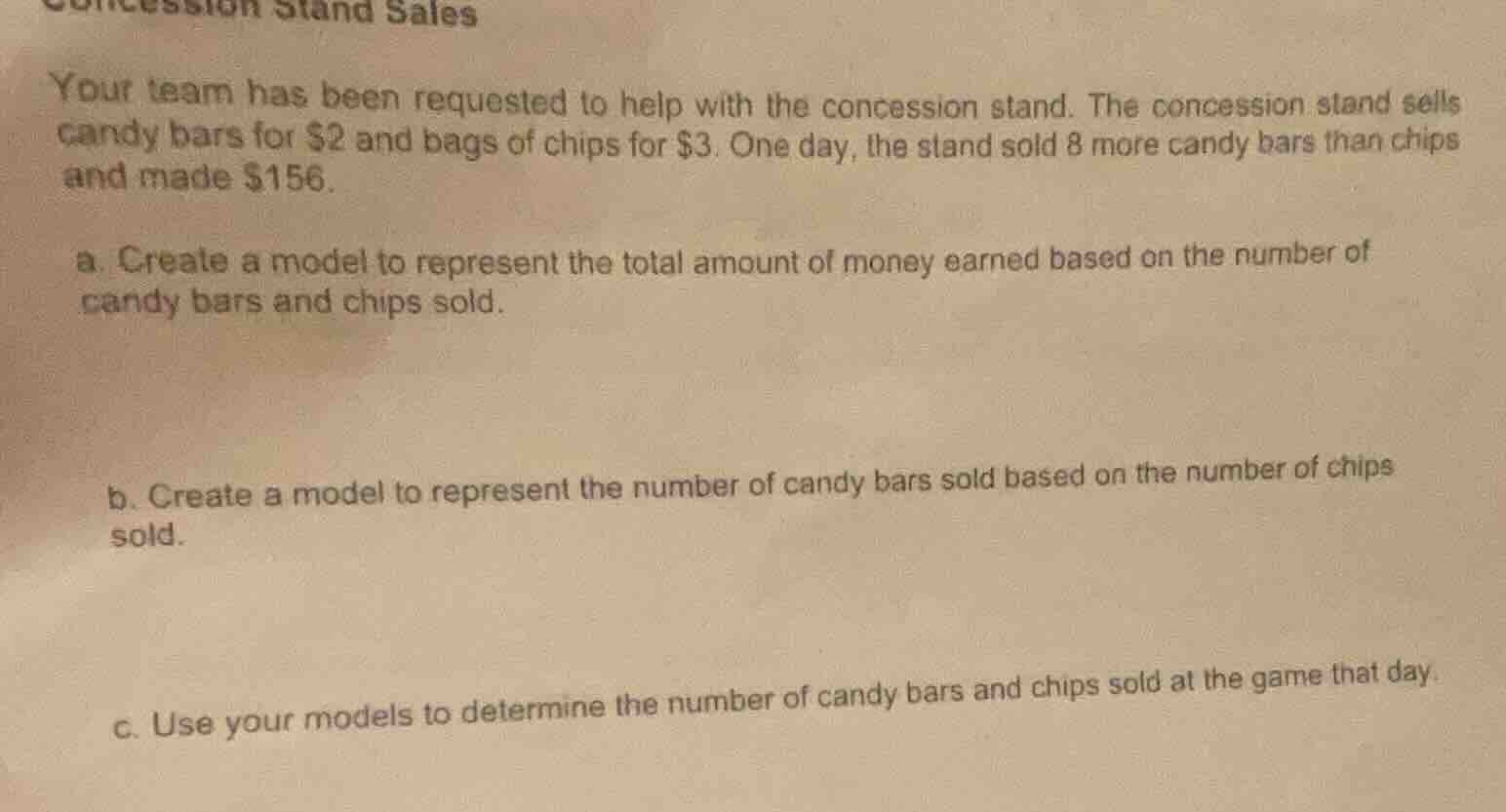 concession stand sales your team has been requested to help with the co…