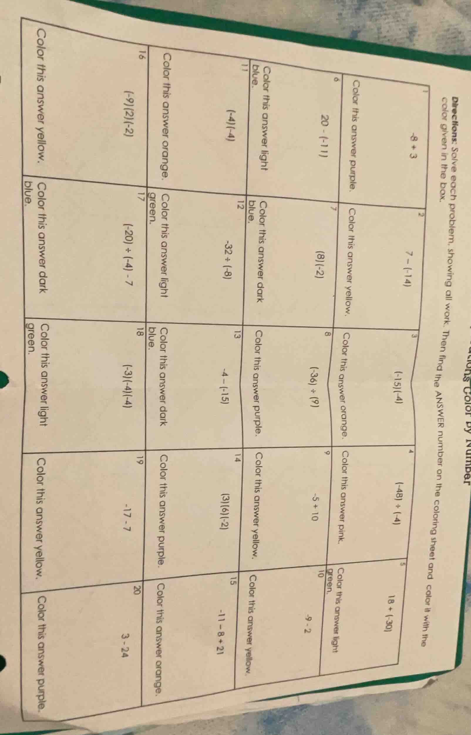 directions: solve each problem, showing all work. then find the answer …