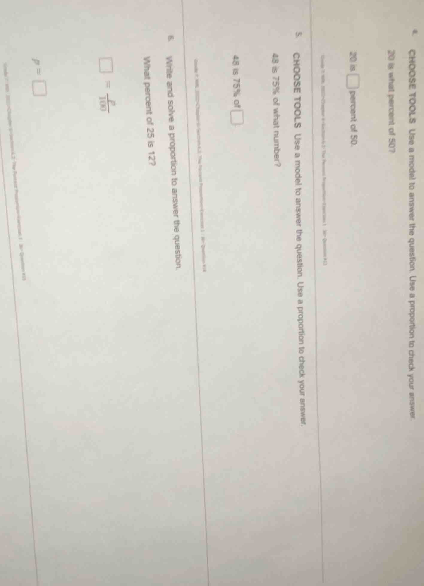 4. choose tools use a model to answer the question. use a proportion to…