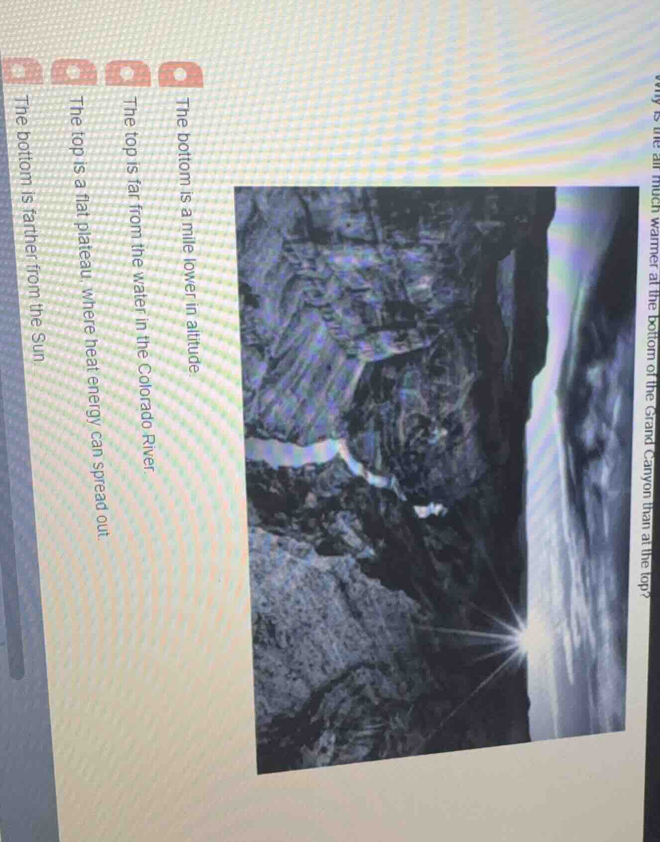 why is the air much warmer at the bottom of the grand canyon than at th…