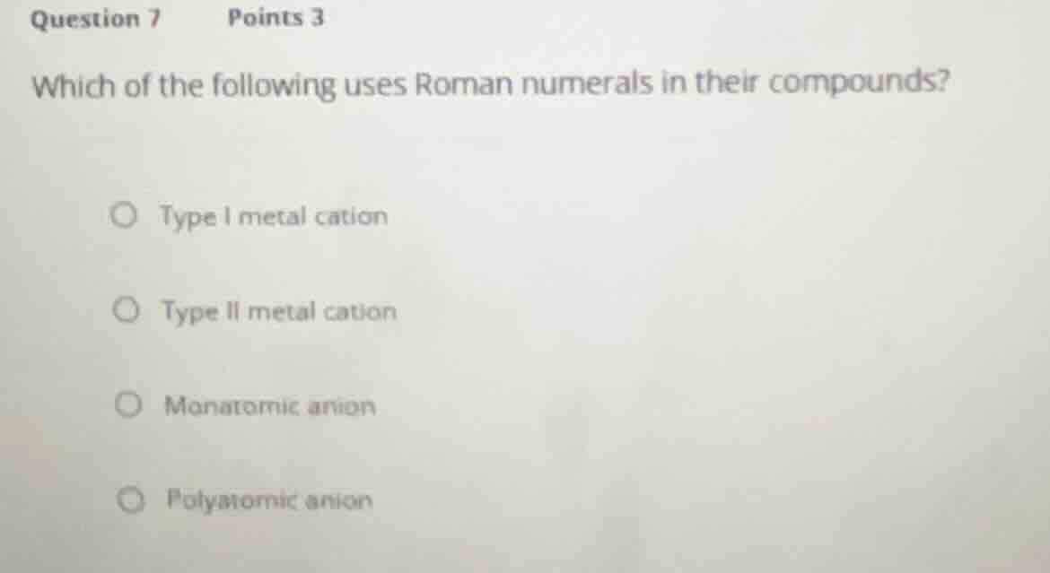 question 7 points 3 which of the following uses roman numerals in their…