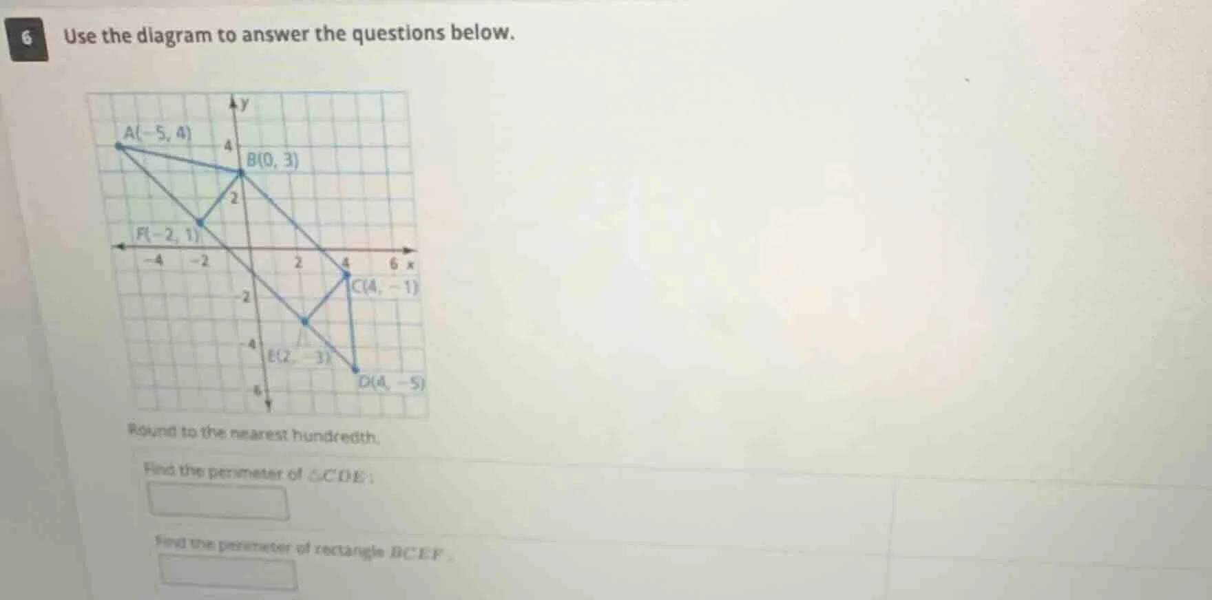 6 use the diagram to answer the questions below. round to the nearest h…